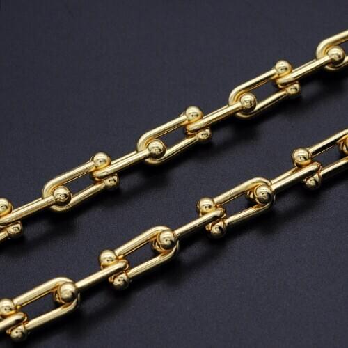 2 Meters/lot 7x16mm Gold Plated DIY Jewelry Link Chain Wholesale Necklace Making Chains Fashion Jewellery Making Chain