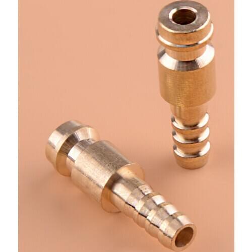 2pcs 6mm Gold Dia. Gas & Water Male Adapter Quick Connector Replacement Fit for TIG Welding Torch Intake