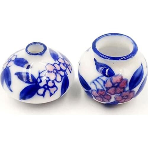 2Pcs/lot 1:12 Dollhouse Miniature Flower Vase for Doll House Accessories DIY Toys for Baby Kids