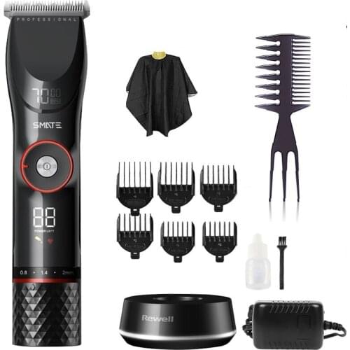 3500 mAh Professional Hair Clipper For Men,Rechargeable Hair Trimmer Stainless Steel Head HairCut Machine Wireless Rewell F29