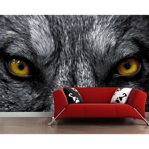 Custom papel de parede 3d,Wolf eyes mural for living room sofa TV wall bedroom 3d wall murals wallpaper