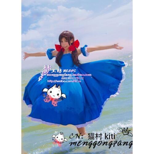 APH Axis Power Hetalia Cosplay Republic of Seychelles Cesealu/Cecil/Ceqiaer/Cecilia cosplay Costume blue dress