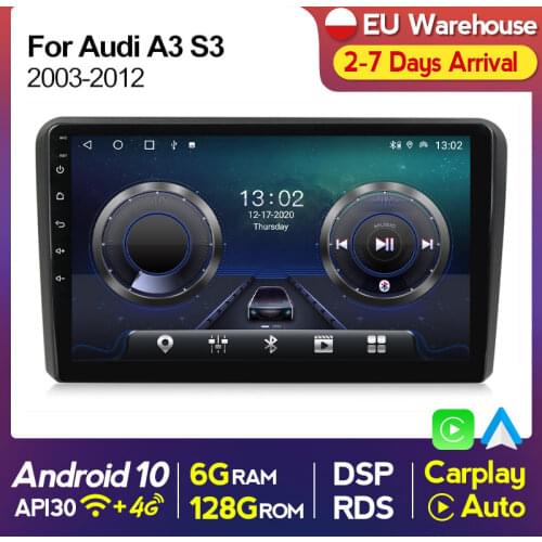 8Core 6G+128G Android DSP CarPlay Car Radio Multimedia Video Player For Audi A3 8P 2003 - 2013 Auto Stereo GPS Navigation WIFI