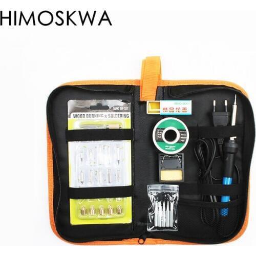 Temperature Electric Soldering Iron 220V 110V 60W Welding Solder Rework Station Heat 5+ 28 pcs Tips Repair Tool Soldering wires