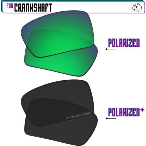 EZReplace Polarized Replacement Lenses for - Oakley Crankshaft Sunglasses - Black P Plus-Green P