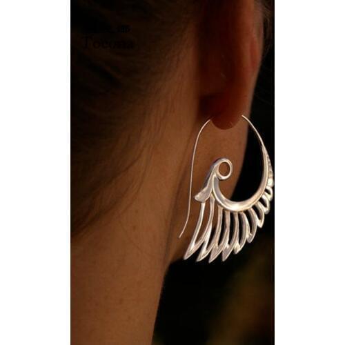 Tocona Indian Tribal Vintage Drop Earring Flower Ornate Swirl Gypsy Wing Dangle Earring for Women Bohemian Jewelry 9025