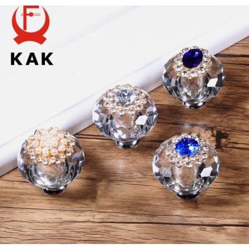 KAK Crystal Cabinet Knobs and Handles Luxury Cabinet Pulls Dresser Drawer Knobs Kitchen Handles Furniture Handle Hardware