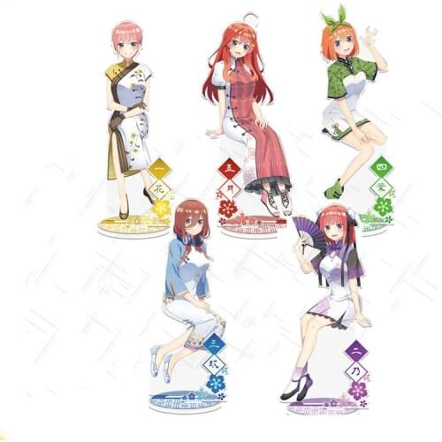 Anime The Quintessential Quintuplets Nakano Ichika Miku Acrylic Stand Figure Model Plate Cosplay Decor Cartoon Cheongsam Series