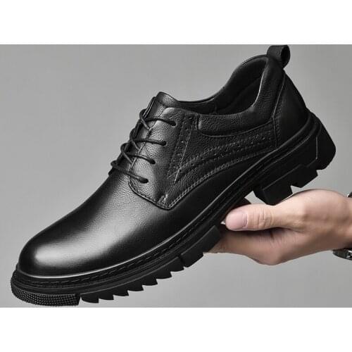 Lace-up Oxford Classic Comfortable Mens Dress Shoes Hiking Shoes Casual Genuine Leather Comfortable Walking Shoe for Male