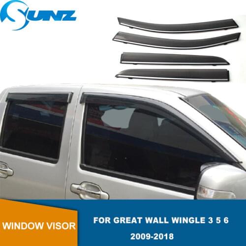 Side Window Visors For GREAT WALL WINGLE 3 5 6 PICKUP 2009 2010 2011 2012 2013 2014 2015 2016 2017 2018 Sun Rain Deflectors SUNZ
