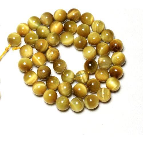 Yellow Tiger eye Semi -precious Natural Stone Round Beads For Jewelry Making 6/8/10/12 mm DIY Bracelet Necklace Strand 15