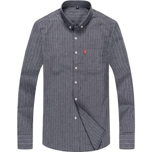 2020 New style Mens Shirts High Quality Striped Business Casual Soft Dress Social Shirts Regular Fit Male Shirt Big Size