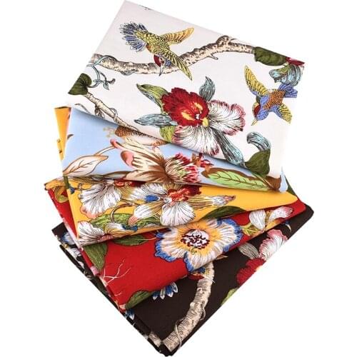 Nanchuang Bird Patterns Cotton Canvas Fabric DIY Handmade Sewing Cloth For Bag/Sofa/Tabecloth Home Decration Material 50X150cm