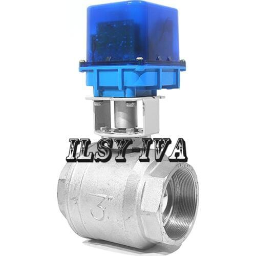 2017 new two-way brass DN80 DC12V/24V fixed-type electric ball valve