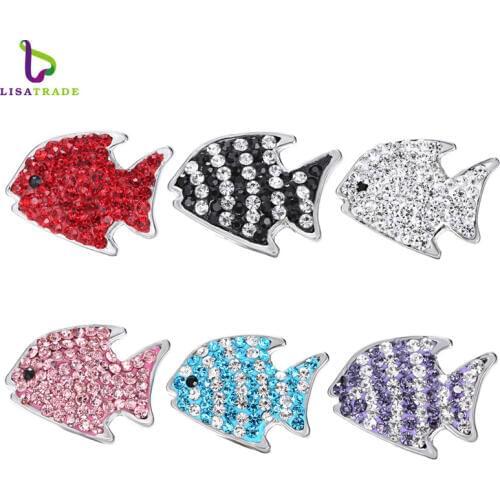 Snap Jewelry 5PCS "Fish" Shaped snap button charms Fit Snap Button Bracelet and Pendant Delicate LSSN014*5