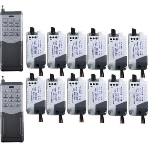 AC 220V single wireless remote control switch high power water pump 2000m 12-button lamp motor wireless controller