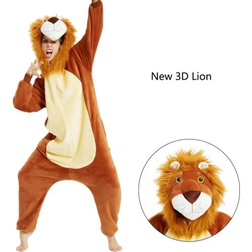 Kigurumi Unicorn Pajamas Animal Onesie for Children Girls Boys Sleepwear Kids Cartoon 3D Lion Pyjama Suit Winter Overalls