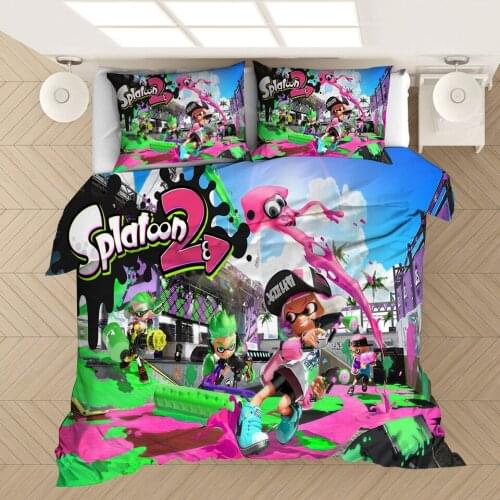 Popular Splatoon 3D Printed Bedding Set Duvet Covers Pillowcases Comforter Bedding Set Bedclothes Bed Linen 01