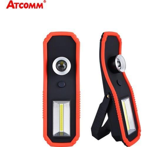 Portable COB LED Lanterns Flashlight Working Light LED Hanging Hook Lamp Outdoor Camping USB Rechargeable AA Battery Powerd