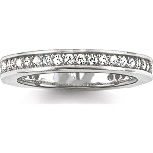 Silver Plated Eternity Rings The Midi Ring with Dazzling Zirconia, Fashion Thomas Style Glam Ring Jewelry Ts Soul Gift for Women