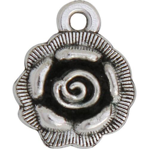 RAINXTAR 10pcs Wholesale Alloy Flower Pendant Charms Vintage Metal Accessories Pendant Charms AAC1273