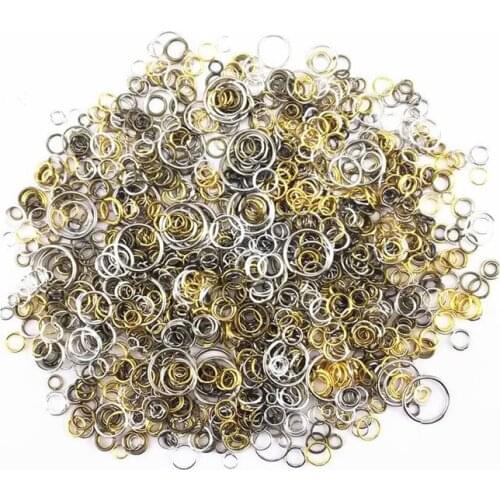 30 Gram (Approx 200pcs) Mixed Color Size Assorted Antique Jump Ring Connector Link for Crafting Jewelry Making Accessory