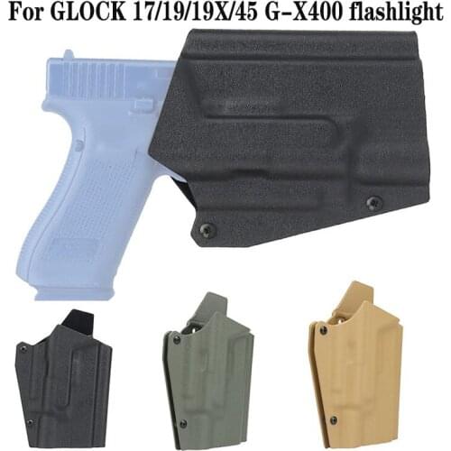Tactical Gun Holster for GLOCK 17/19/19X/45 G-X400 flashlight Pistol Holster Gun Case with QLS Waist Paddle Hunting Accessories