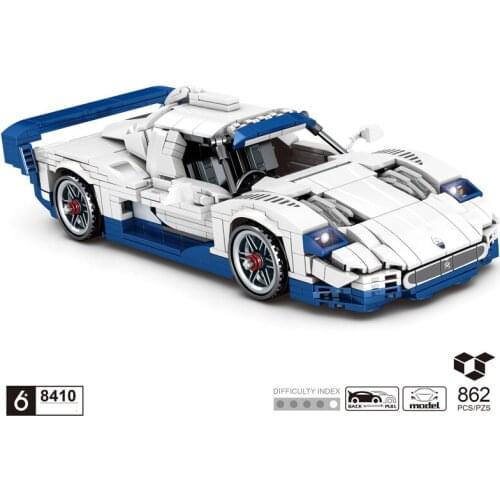 Technical Maseratis MC12 super sport car building block model Pull back vehicle assemble bricks toys collection for boys gifts