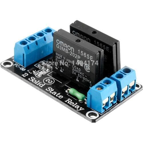 WQScosea Q8S-100 DC 5V 2 Channel High Level Signal Trigger SSR G3MB-202P Solid State Relay Module 240V 2A with Resistive Fuse