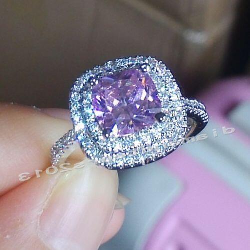 Choucong Size 5-11 Women Fashion Jewelry 925 Sterling Silver pink AAA Cubic Zirconia Simulated stones Wedding Band Ring Gift