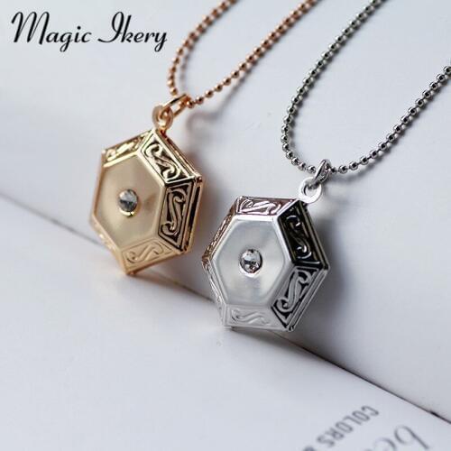 Magic Ikery Europe Personalized Pendants Open Pocket Watch Pendant Necklace For Women Fashion Jewelry MKA51