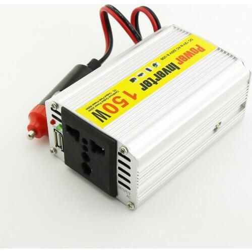 1pcs 150W Car Power Inverter Adapater Charger Transformer DC 12V to AC 110/220V w/USB