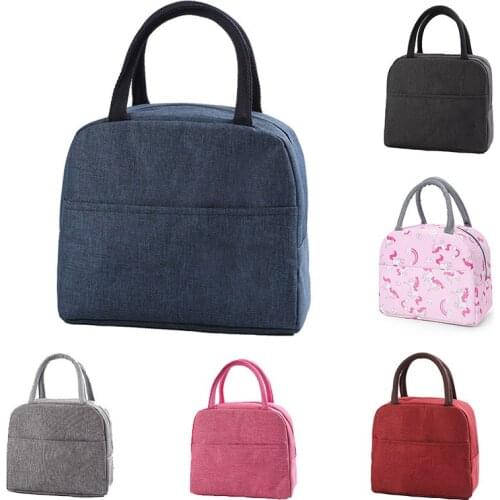 1PCS Fresh Cooler Bags Waterproof Portable Zipper Thermal Oxford Lunch Bags for Women Convenient Lunch Box Tote Food Bags