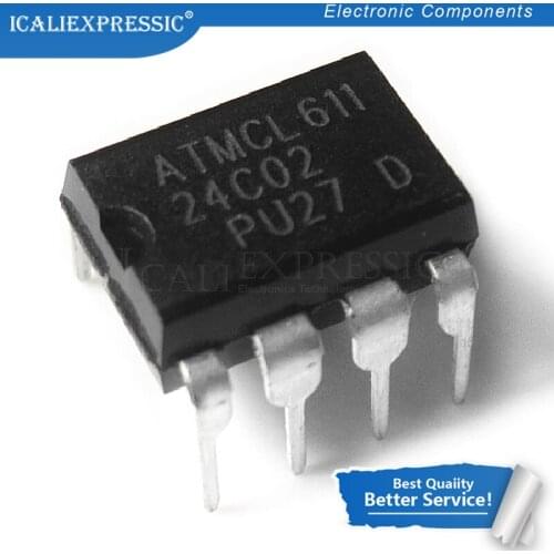 10PCS AT24C02C DIP8 AT24C02 24C02B DIP new and original IC AT24C02N