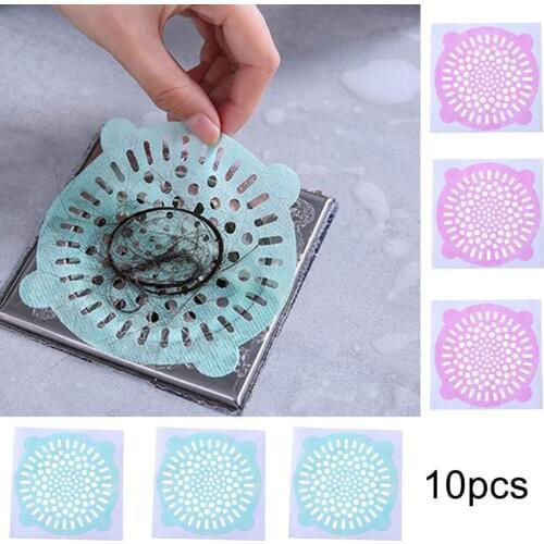 10Pcs Kitchen Bathroom Shower Drain Hair Trap Catcher Removal Sink Strainer