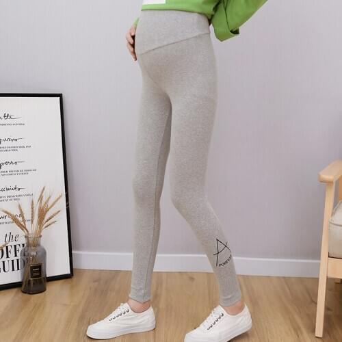 8802# Maternity Clothes Cotton Stretch Maternity Leggings Adjustable Elastic Waist Pencil Pants