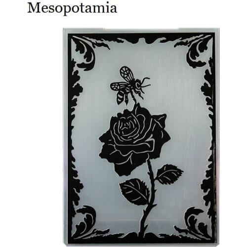 DIY Scrapbooking Flowers Roses Bees Embossing File Templates Card Making Plastic Template Garden Crafts Sewing Embossing Folders