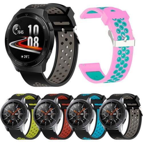 Double Color Silicone strap for Huawei GT 2E GT2E Smart watch Accessories replacement bracelet Men Summer Sport bands watchband