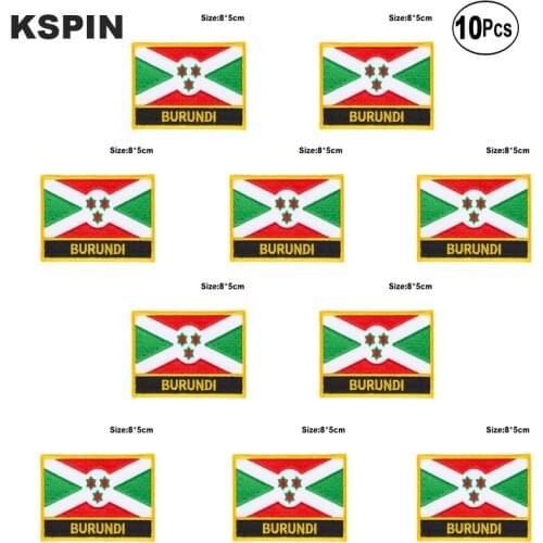 Burundi Flag Embroidery Patches Iron on Saw on Transfer patches Sewing Applications for Clothes in Home&Garden