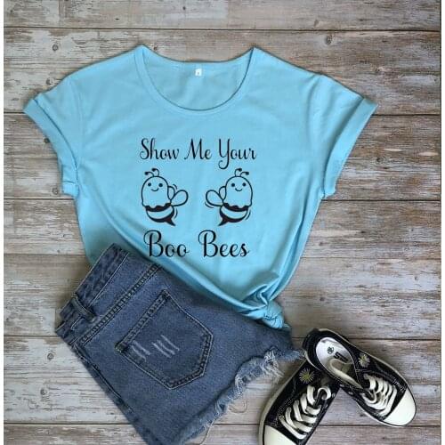 Show me your boo bees graphic women fashion pure cotton casual young hipster t shirt young hipster grunge tumblr tees street top