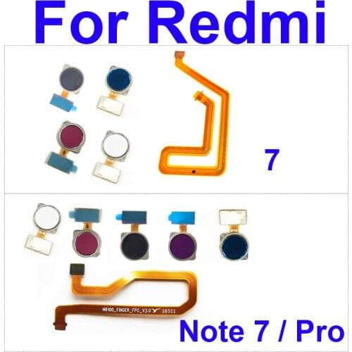 Home Button Flex Cable For Xiaomi Redmi Note 7 7 Pro 7Pro Menu Key Fingerprint Recognition Sensor Flex Ribbon Replacement Parts