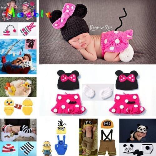 Hot Sale Crochet Infant Newborn Baby Photography Props Knitted Baby Boys Girls Cartoon Costume Bebe Foto Props