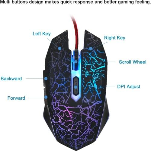 Gaming Mouse Wired RGB Ergonomic Game Mouse USB Computer Mice PC Laptop Gaming Mouse(Black)