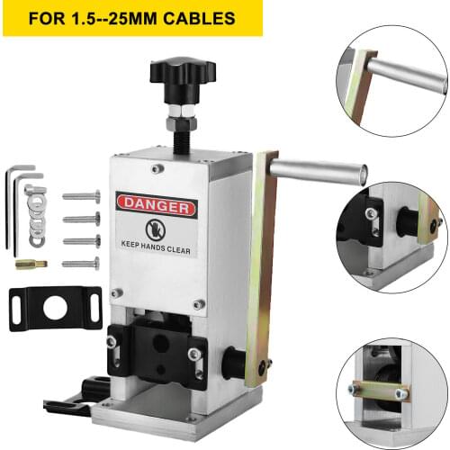 Wire Stripping Machine 0.06-0.98 Inch 1 Blade Manual Wire Stripping Tool Copper Cable Peeling Stripper with Drill Connec