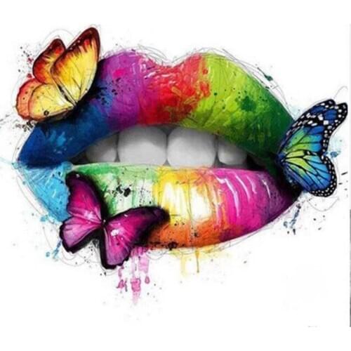 Kexinzu Full 5D DIY Square Round Diamond Painting Lips Butterfly 3D Embroidery Cross Stitch Rhinestone Mosaic Home Decor K2020