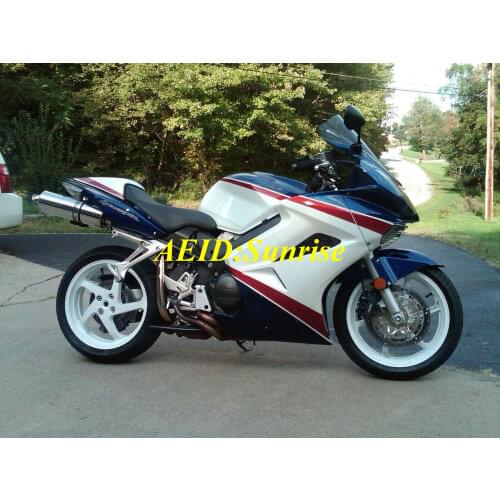 Motorcycle Fairing kit for HONDA VFR800 02 06 07 08 VFR 800 2002 2006 2007 2008 ABS white blue Fairings set+gifts VA01