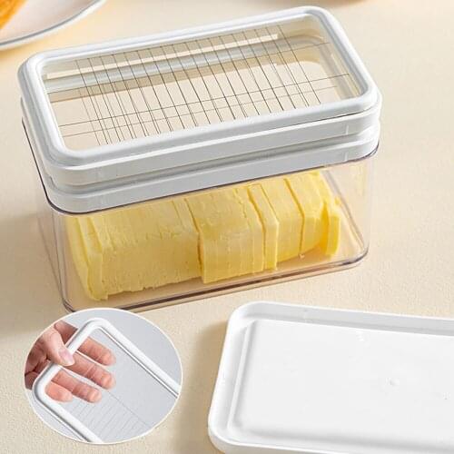 Butter Cutter Container Plate Tableware Butter Cheese Fresh Box For Cutting And Storage Kitchen Gadgets Storage Box Cheese Tools