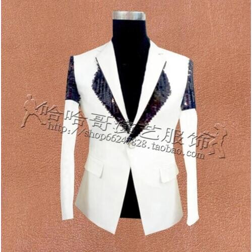 Red white sequins suits mens jackets designs masculino homme stage costumes singers clothes men blazer dance star style punk