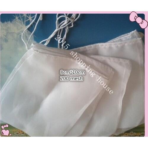 A01 Kitchen cooking tools supplies reusable milk tea fruit juice fine nylon mesh strain filter bag 200 mesh 8CM*10CM