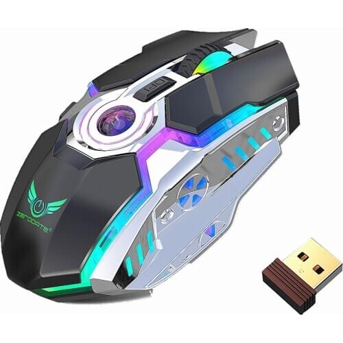 Fashion USB Wireless Mice Silence Gaming Mouse LED Colorful Breathing 2400DPI Optical Computer Mini Mouse For PC Laptop Office